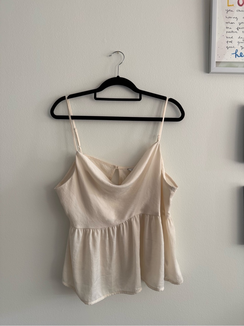 American Eagle Outfitters Cream Cowl Neck Spaghetti Strap Cami - Picture 2 of 3